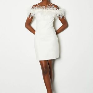 White mini feather dress